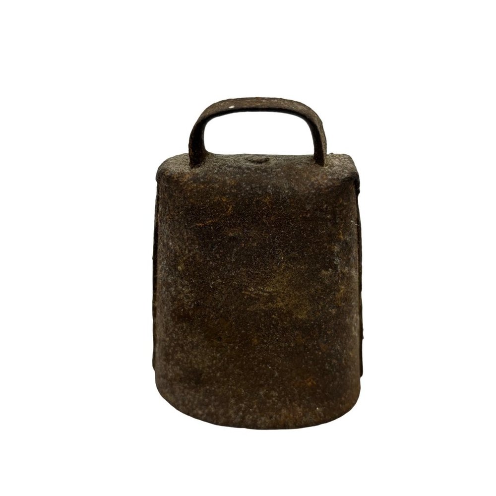 Vintage Metal Goat Calf Bell Primitive Hand Forged and Riveted 3 1/4 x 2 1/2 Ant